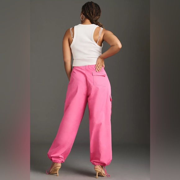 GOOD AMERICAN Parachute Cargo Pants - Malibu Pink - Picture 4 of 5